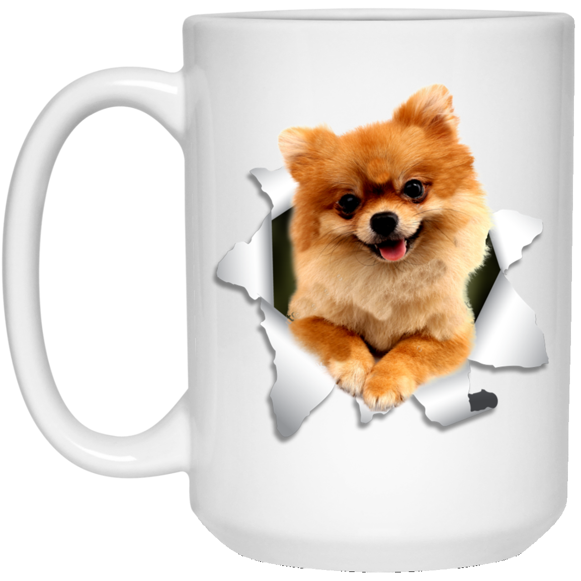 POMERANIAN 3D 15 oz. White Mug freeshipping - Darkside Me