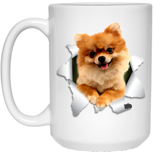 POMERANIAN 3D 15 oz. White Mug freeshipping - Darkside Me